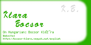 klara bocsor business card